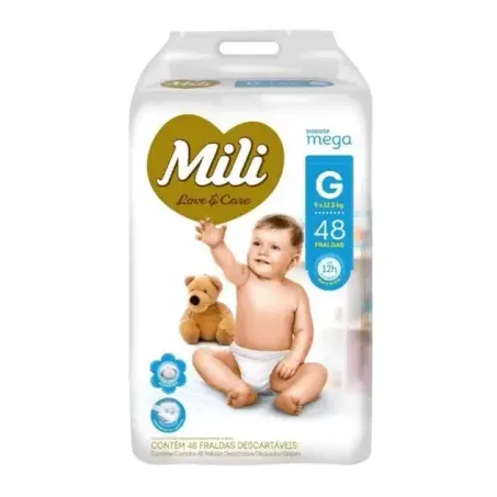 Fralda mega love & care mili g c/48
