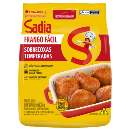 Sobrecoxa De Frango Sadia Frango Fácil Temperada Pacote 800g 
 