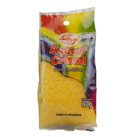 AÇÚCAR CRISTAL PARA CONFEITAR AMARELO 80G ARCOLOR