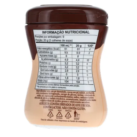 Achocolatado Pó Chocolate Quente 3 Corações Pt 180g 360-12