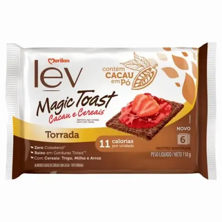Biscoito marilan 110g magic toast cacau e cereais