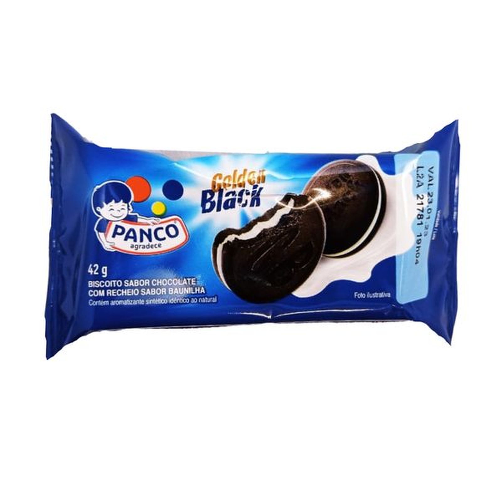 Badotti - Biscoito Recheado Panco Golden Black Baunilha 42g