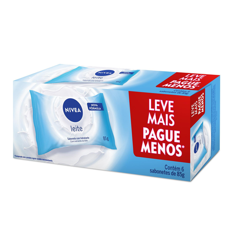 Sabonete em Barra Hidratante NIVEA Leite Promo 6 uni 85g 360-6