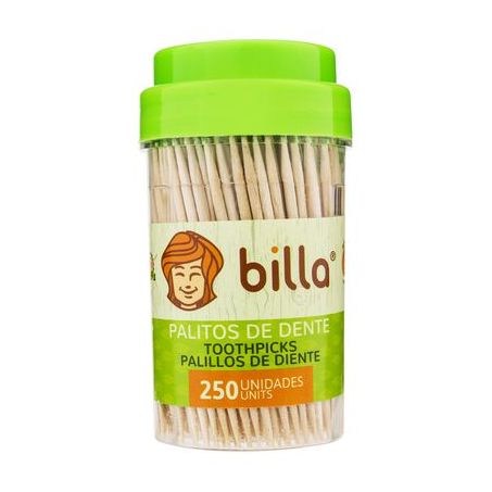 PALITO DENTAL BILLA MENTOLADO COM PALITEIRO 250 UNIDADES