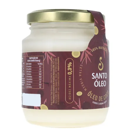 Óleo de Coco Santo Óleo Extra Virgem  Pote de Vidro 200ml 360-31