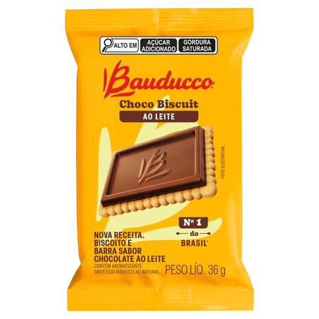 Biscoito Bauducco 36g - Choco Biscuit - Chocolate ao Leite