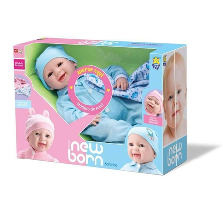 BONECA DIVERTOYS NEW BORN SONINHO MENINO/MENINA REF. 8072