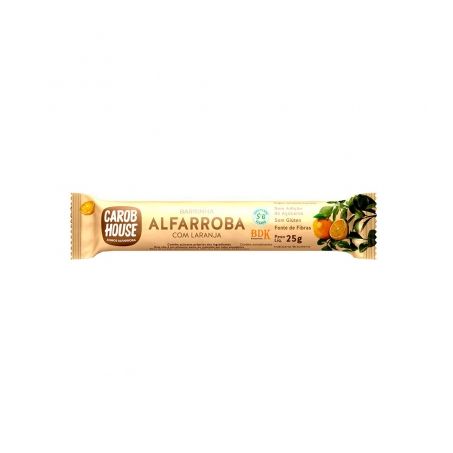 Chocolate Carob House Alfarroba Laranja Embalagem 25G