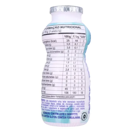 Bebida Láctea Fermentada Batavo Pense Zero Morango 170g 360-21