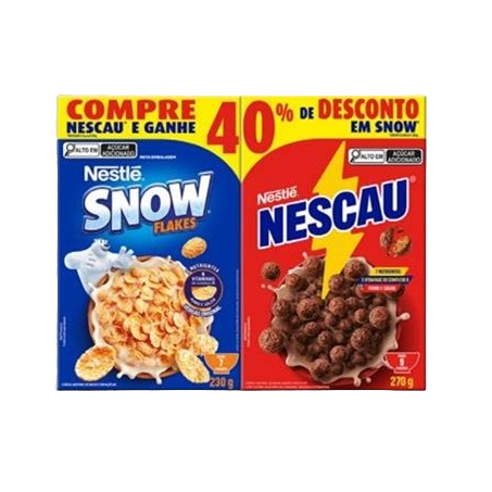Cereal Nestlé Kit Nescau 270g + Snow Flakes 230g 
 