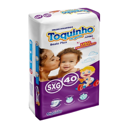 FRALDA DESCARTÁVEL TOQUINHO BASIC SXG 40UN