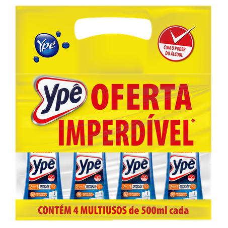 Pack Limpador Multiuso Desengordurante Ypê com 4 Unidades de 500Ml Cada