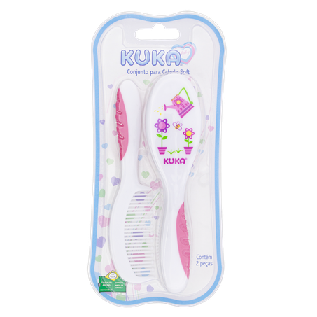 Conj Kuka Esc/Pente Soft Rosa Cod 7258