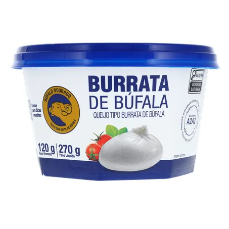 Queijo Burrata de Búfala Búfalo Dourado Pote 270gr 360-35