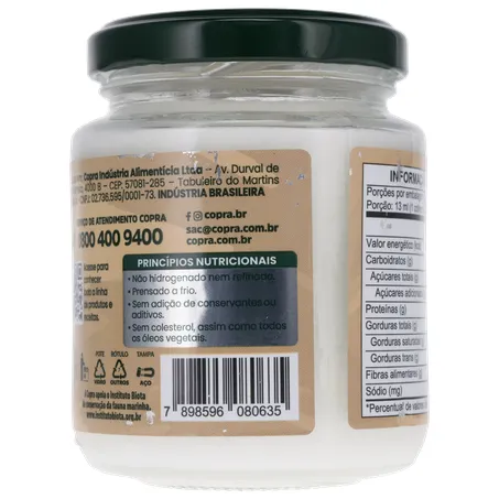 Oleo de coco copra virgem 200ml 360-15