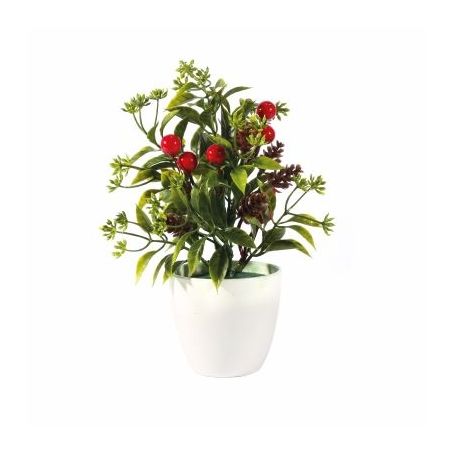 Vaso folhas/berries 23cm yangzi
