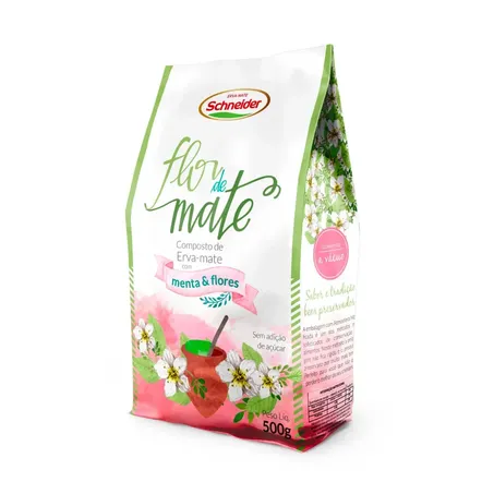 Erva mate schneider menta flores 500g