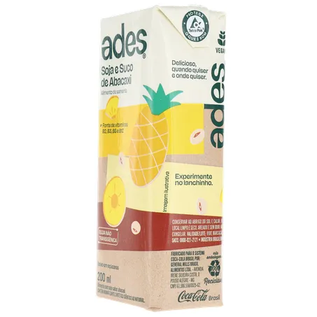 Bebida Base Soja Ades Abacaxi 200ml 360-6