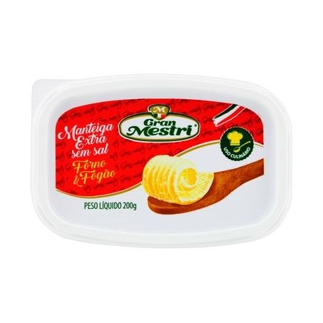 Manteiga Gran Mestri Forno E Fogão Sem Sal Pote 200G