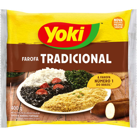 Farofa pronta yoki 400g tradicional temp