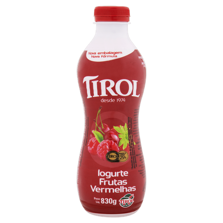 Iogurte tirol frutas vermelhas garrafa 830g