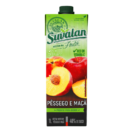 Suco Suvalan Maçã e Pêssego 1L
