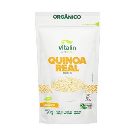 Quinoa em Flocos Vitalin Sem Glúten Embalagem 120G