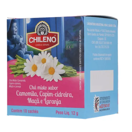 Chá Misto Chileno Camomila, Capim-Cidreira, Maçã e Laranja Sachê 1.2gr - Caixa com 10un - 12gr 360-3