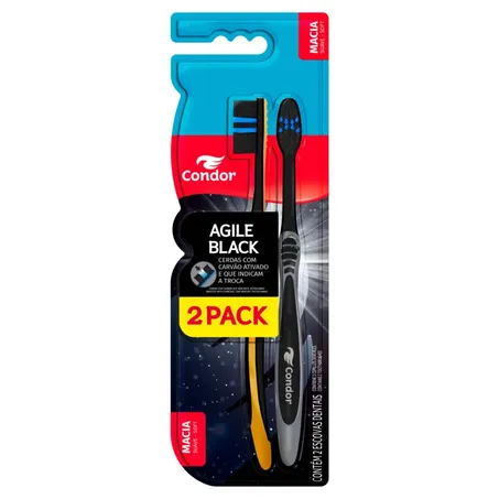 ESCOVA DENTAL CONDOR AGILE BLACK PACK 2UN