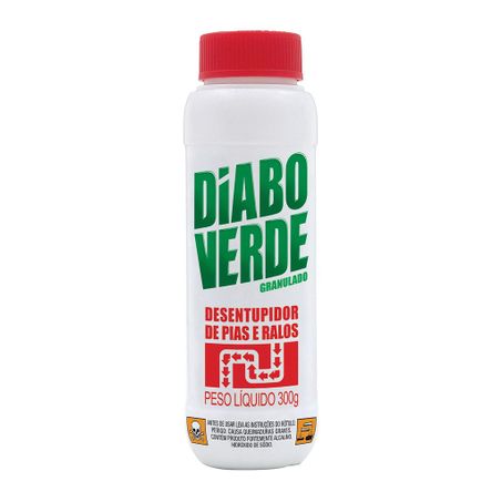 Desentupidor de Pias e Ralos Diabo Verde Granulado Frasco 300gr