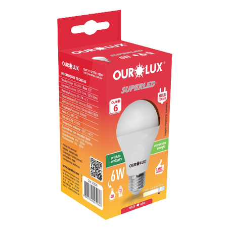 LÂMPADA OUROLUX SUPERLED 6W 6500K