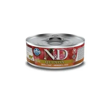 Ração Úmida N&D Quinoa Gatos Adultos Skin e Coat Arenque e Coco 80 g