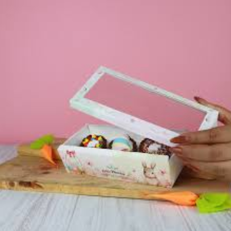 Embalagem papel bandeja pascoa aquarela