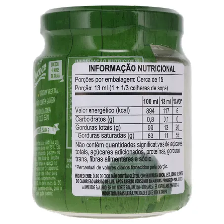ÓLEO DE COCO DUCOCO EXTRA VIRGEM VIDRO 200ML 360-22