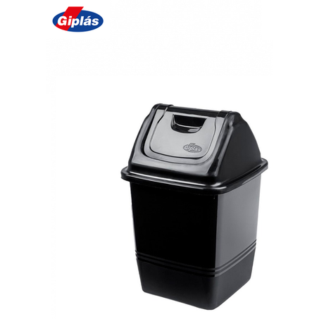 LIXEIRA  PLÁSTICA BASCULANTE 3,6L QUAD PRETO GREEN