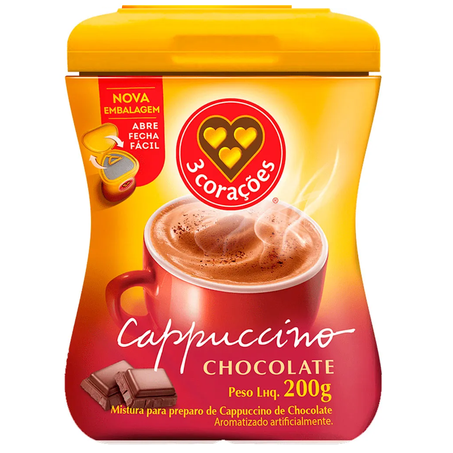 CAPPUCCINO 3 CORAÇÕES CHOCOLATE 200G