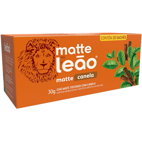 Chá Misto Matte Leão de Mate Tostado com Canela Caixa com 25un - 30gr