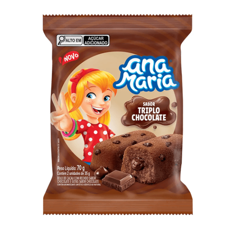 Bolinho Ana Maria Recheado Triplo Chocolate 70g