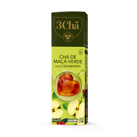 Chá em cápsula maçã verde com cranberry 3 corações 30g c/10