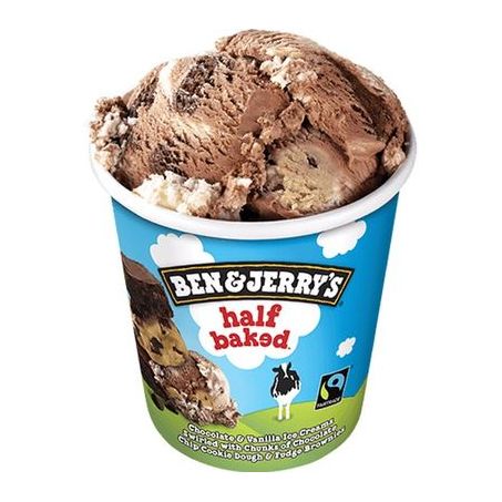 SORVETE KIBON BEN & JERRYS HALF BAKET 458ML