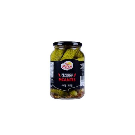 Pepinos em conserva petry com condimento picante 300g