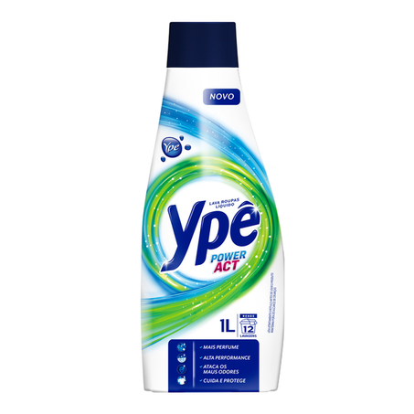 Lava Roupas Líquido Ypê Power Act Frasco 1lt