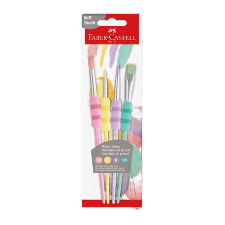 PINCEL FABER CASTELL SOFT TOUCH COM 4 UNIDADE PASTEL