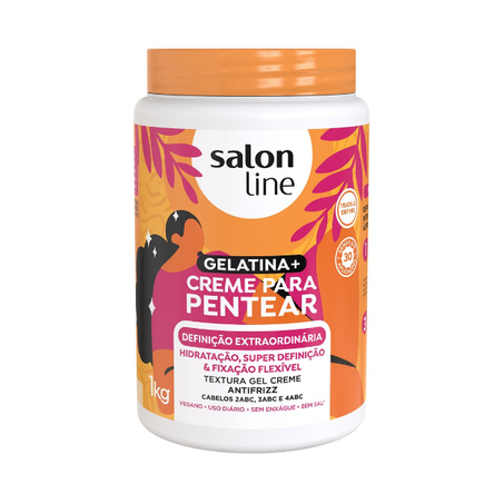 GELATINA SALON LINE + CREME DE PENTEAR DEFINIÇÃO EXTRAORDINÁRIA 1KG