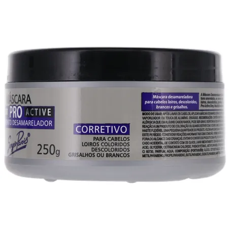 MÁSCARA CAPILAR SERGIO PARIS DESAMARELADOR PRO ACTIVE POTE 250G 360-6