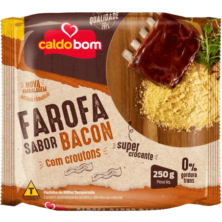 Farofa caldo bom 250gr milho crocante bacon