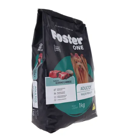 ALIMENTO PARA CÃO FOSTER ONE RAÇAS PEQUENAS CARNE E ARROZ PACOTE 1KG 360-31