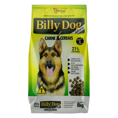 RAÇÃO PARA CÃES ADULTOS CARNE & CEREAIS BILLY DOG NATURAL