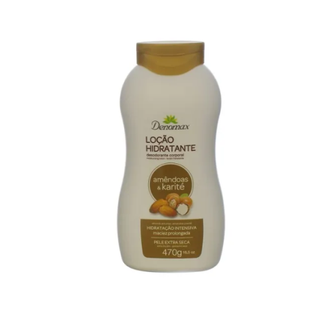 Loção hidratante corpo amêndoas denomax 470g
