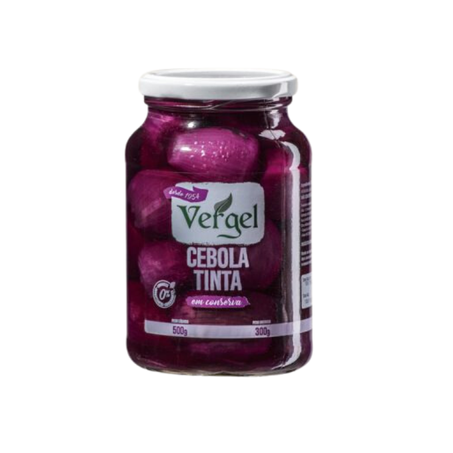CEBOLA EM CONSERVA VERGEL TINTO VIDRO 300G